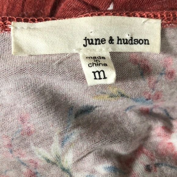 June & Hudson Nordstrom Floral Faux Wrap Top in Rosewood Size M - Picture 12 of 12